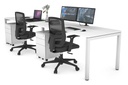 Quadro Square Legs 2 Person Run Office Workstation [1200L x 800W with Cable Scallop]