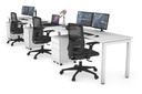 Quadro Square Legs 3 Person Run Office Workstation [1200L x 700W]
