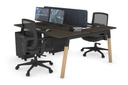 Quadro A Legs 2 Person Office Workstation - Wood Legs Cross Beam [1400L x 700W]