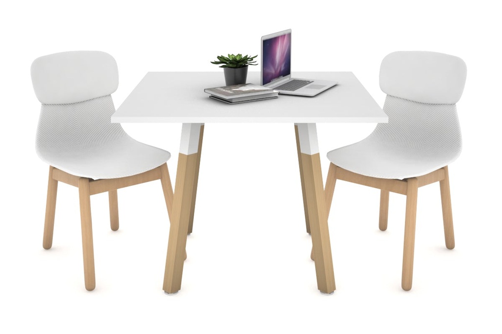 [NONE,QDWS0808.W.WT|0,498()] Quadro Wood Legs Square Table [800L x 800W]