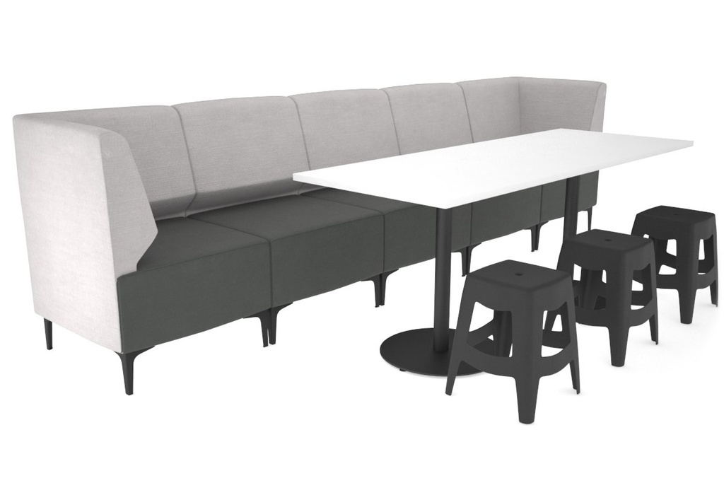 [NONE,S78-5P-GYB|0,3172()] Mondo Straight 5P Lounge with Corner Arms