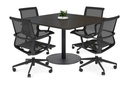 Sapphire Disc Base Boardroom Rectangle Table - Rounded Corners [1100L x 1100W with Rounded Corners]