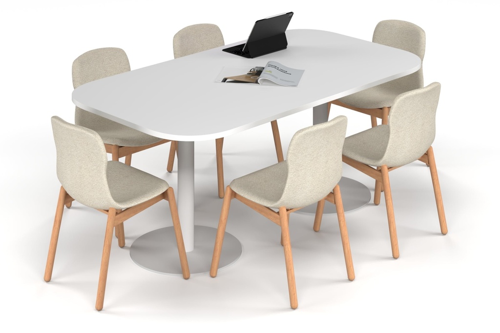 Sapphire Disc Base Boardroom Table - Large Rounded Corners [1800L x 1000W with Large Rounded Corners]