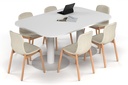 Sapphire Disc Base Boardroom Table - Large Rounded Corners [1800L x 1200W with Large Rounded Corners]