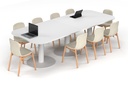 Sapphire Disc Base Boardroom Table - Large Rounded Corners [3000L x 1200W with Large Rounded Corners]