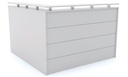 Budgee - Reception Counter Unit Pop Top L-Shaped Laminate White