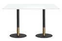 Rivoli Tall Bar/Counter Table - Black/Rose Gold - Black Disc Base [1200L x 700W]