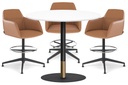 Rivoli Tall Bar Table Round Base Black/Rose Gold - Black Disc [1000 mm]