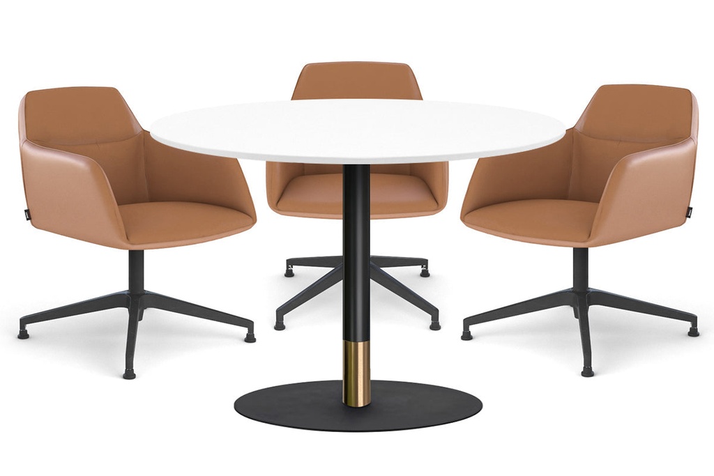 [NONE|0(RIV54B-RG|210)] Rivoli Cafe Table Round Base Black/Rose Gold - Black Disc [800 mm]