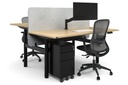 Flexi Premium Height Adjustable 2 Person H-Bench Workstation - Black Frame [1600L x 700W]