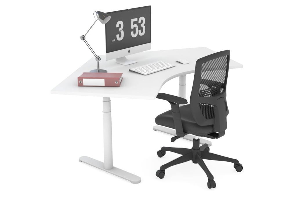 [PRW121207WT-V2|1087()] Flexi Premium Sit Stand Single Person 120 Degree Workstation