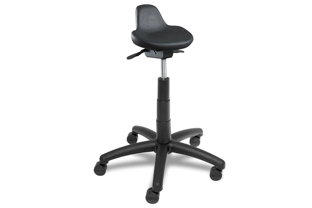 Polypropylene Lip Seat Lab Stool Black Polystool