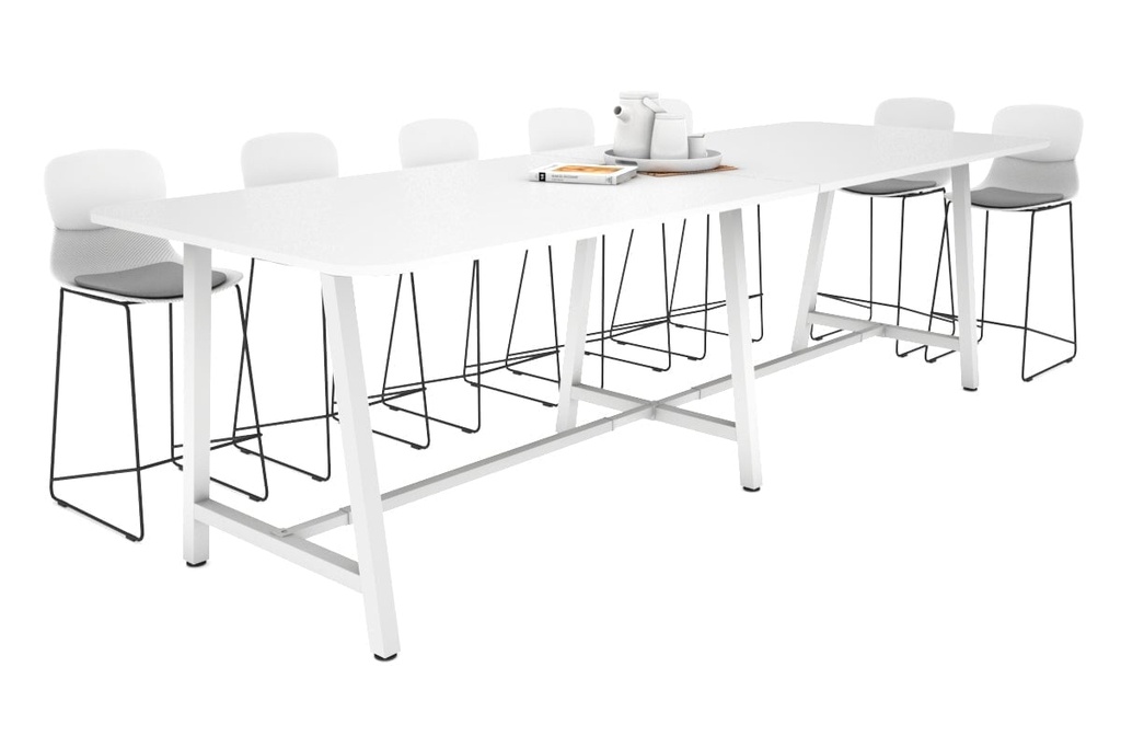 Quadro A Legs Counter Table with Rounded Corners [3200L x 1100W with Rounded Corners]