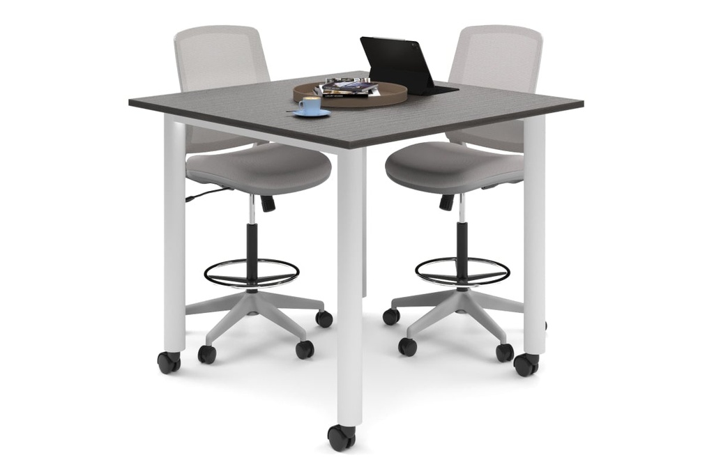 [QCCM1212.W.GD|709()] Quadro Cylinder Legs Mobile Large Counter Table [1200L x 1200W]
