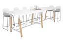 Quadro A Legs Counter Table with Rounded Corners - Wood Legs Cross Beam [3200L x 1100W with Rounded Corners]