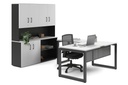Quadro Loop Legs L-Shaped Executive Setting - Black Legs [1600L x 1700W]