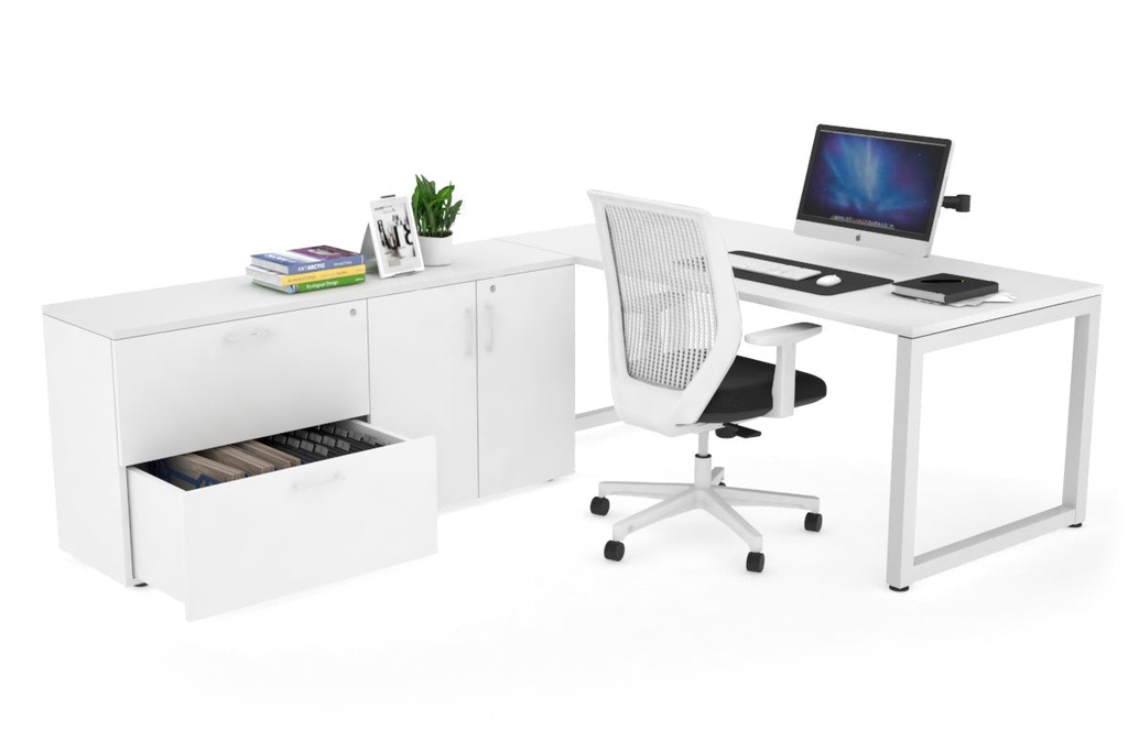 [QDL1807.W.WT,NONE,US0716BPT|526,0,525()] Quadro Loop Executive Setting - White Frame [1800L x 700W]