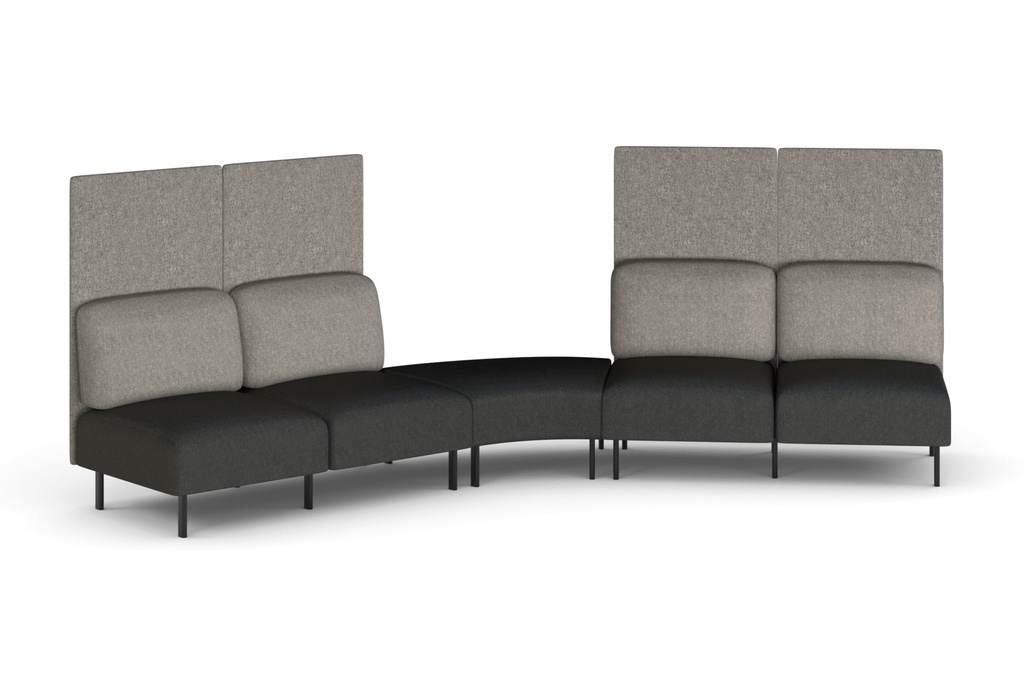 [SONA-5HA-LG|3560()] Sona Modular Privacy Sofa 5 Seater Angle Lounge - High Back