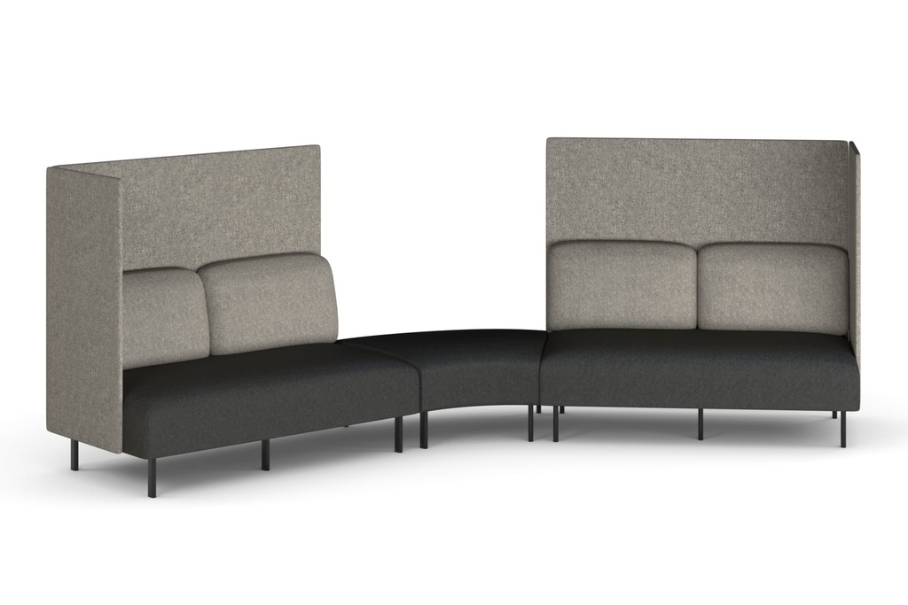 Sona Modular Privacy Sofa 5 Seater Angle Lounge - High Back with Sides