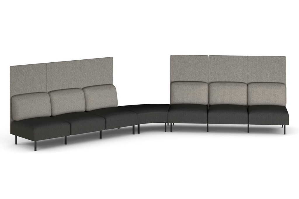 [SONA-7HA-LG|5068()] Sona Modular Privacy Sofa 7 Seater Angle Lounge - High Back