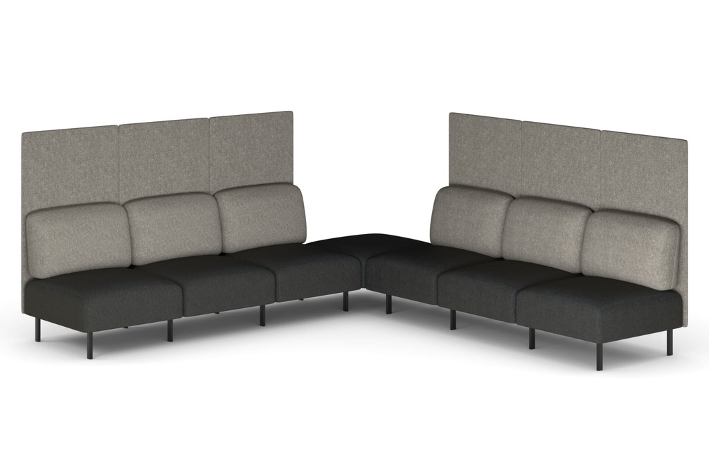 [SONA-7HC-LG|4931()] Sona Modular Privacy Sofa 7 Seater Corner Lounge - High Back