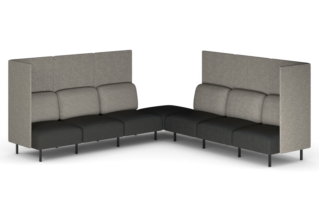 [SONA-7HCS-LG|5295()] Sona Modular Privacy Sofa 7 Seater Corner Lounge - High Back with Sides