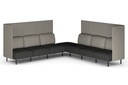Sona Modular Privacy Sofa 7 Seater Corner Lounge - High Back with Sides