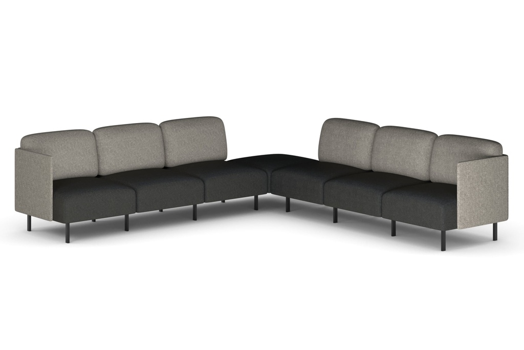 [SONA-7LCS-LG|4541()] Sona Modular Sofa 7 Seater Corner Lounge - Low Back with Sides