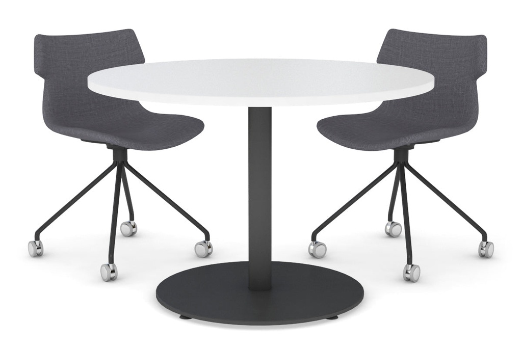 [SP0720BK,NONE|203,0()] Sapphire Disc Base Round Meeting Table [1000 mm]