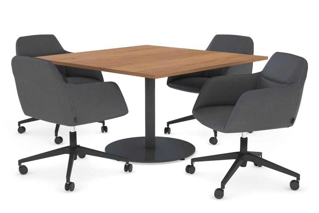 [SP07272BK.1,MW.VS.1212SO.4|273,193(HW2|0)] Sapphire Disc Base Boardroom Rectangle Table [1200L x 1200W]
