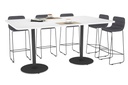 Sapphire Disc Base Counter Table - Rounded Corners [1800L x 1100W with Rounded Corners]