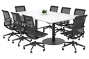 Sapphire Disc Base Boardroom Rectangle Table - Rounded Corners [1800L x 1100W with Rounded Corners]