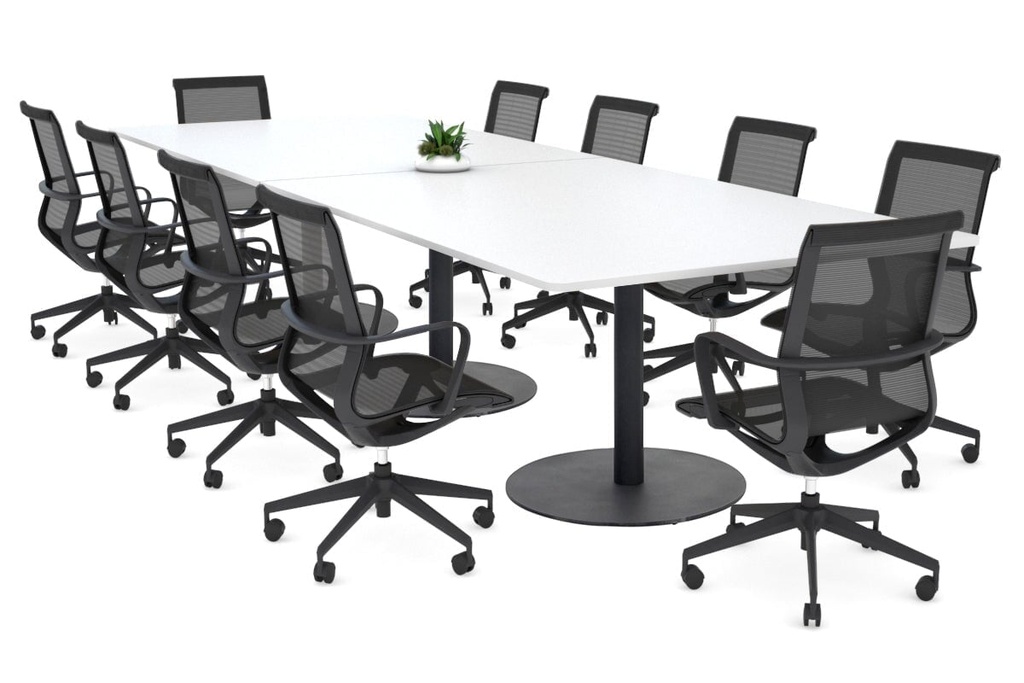 Sapphire Disc Base Boardroom Rectangle Table - Rounded Corners [3200L x 1100W with Rounded Corners]