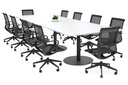 Sapphire Disc Base Boardroom Rectangle Table - Rounded Corners [3200L x 1100W with Rounded Corners]