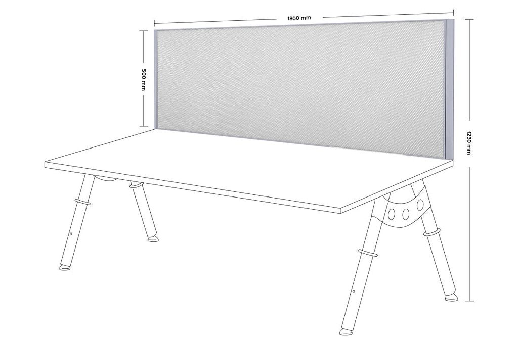 Clearance Desk Mounted Privacy Screen with Clamp Bracket - Silver Frame