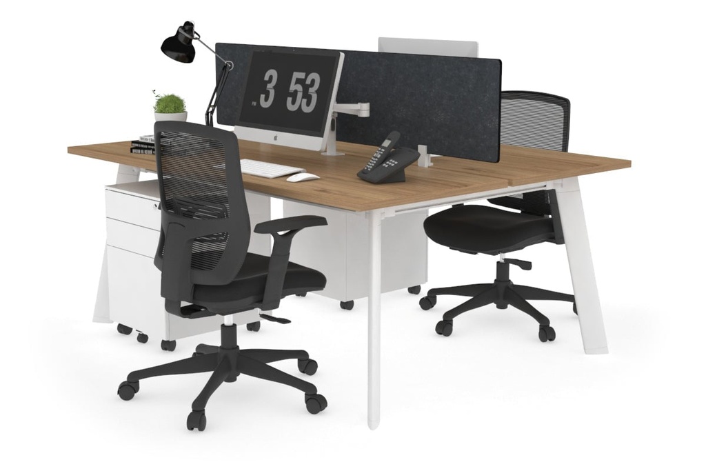 [STWP2127PT,NONE|848,0()] Switch - 2 Person Workstation White Frame [1200L x 700W]