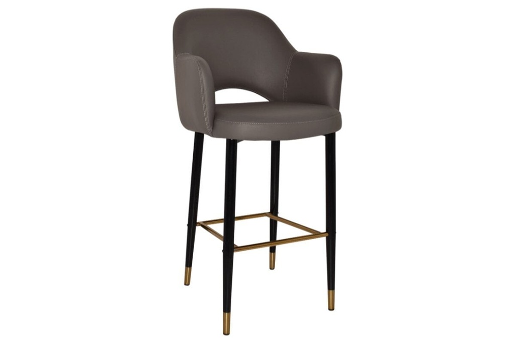 EZ Hospitality Avalon Stool Black Brass with Arms - 750mm Seat Height