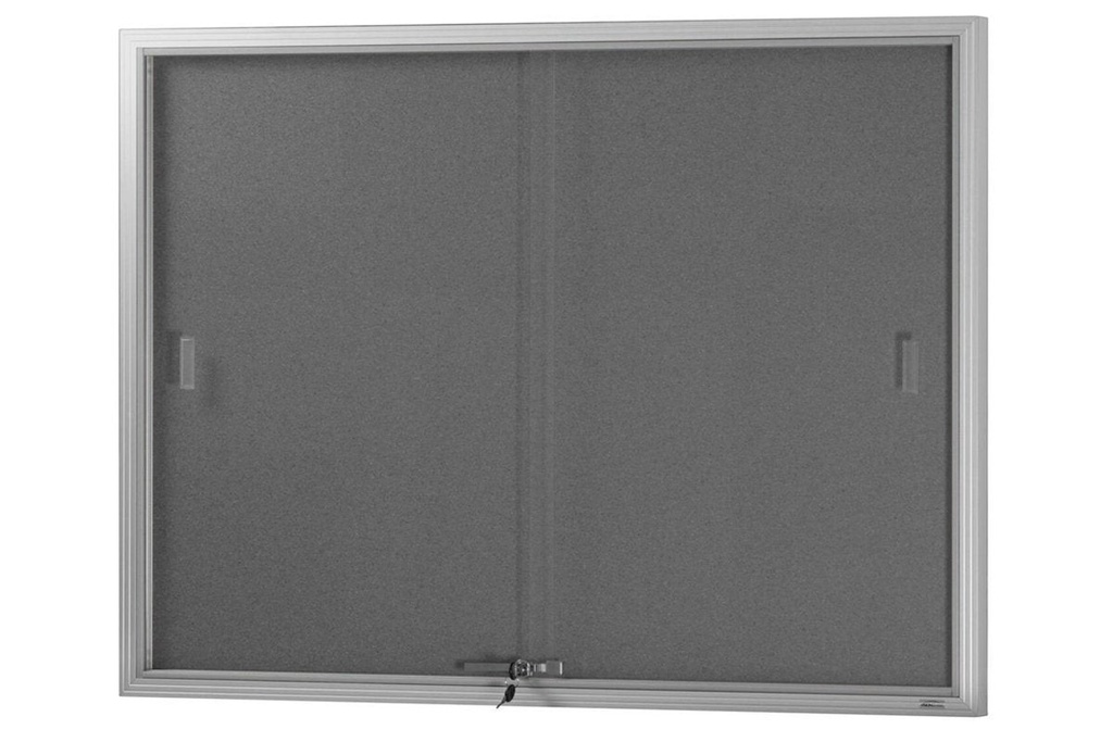 [VCBN-SGC-1290SL|729()] Felt Notice Board Sliding Glass Door Silver Frame