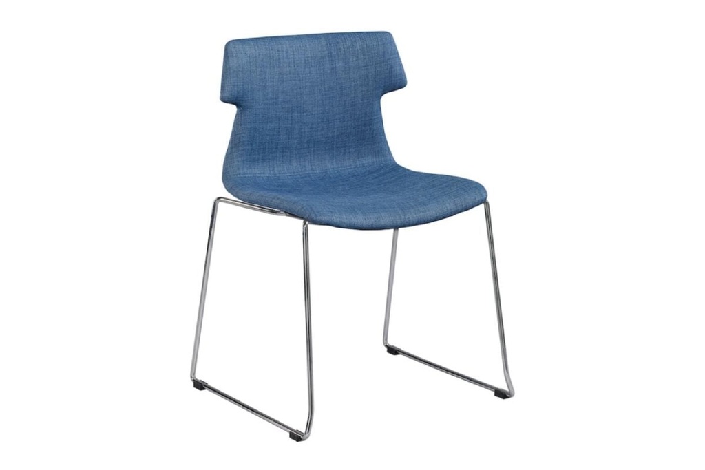 [WCSLEDCUB|168()] Clearance Wave Fabric Visitor Chair - Chrome Sled Base