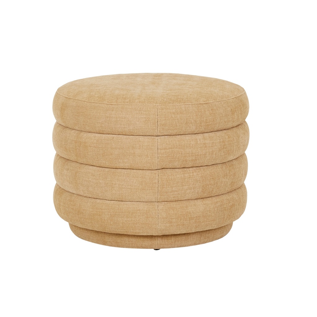 Kennedy Ribbed Medium Round Ottoman - Copeland Honey