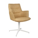 Lawson Swivel Base Chair - Maize Tweed - White