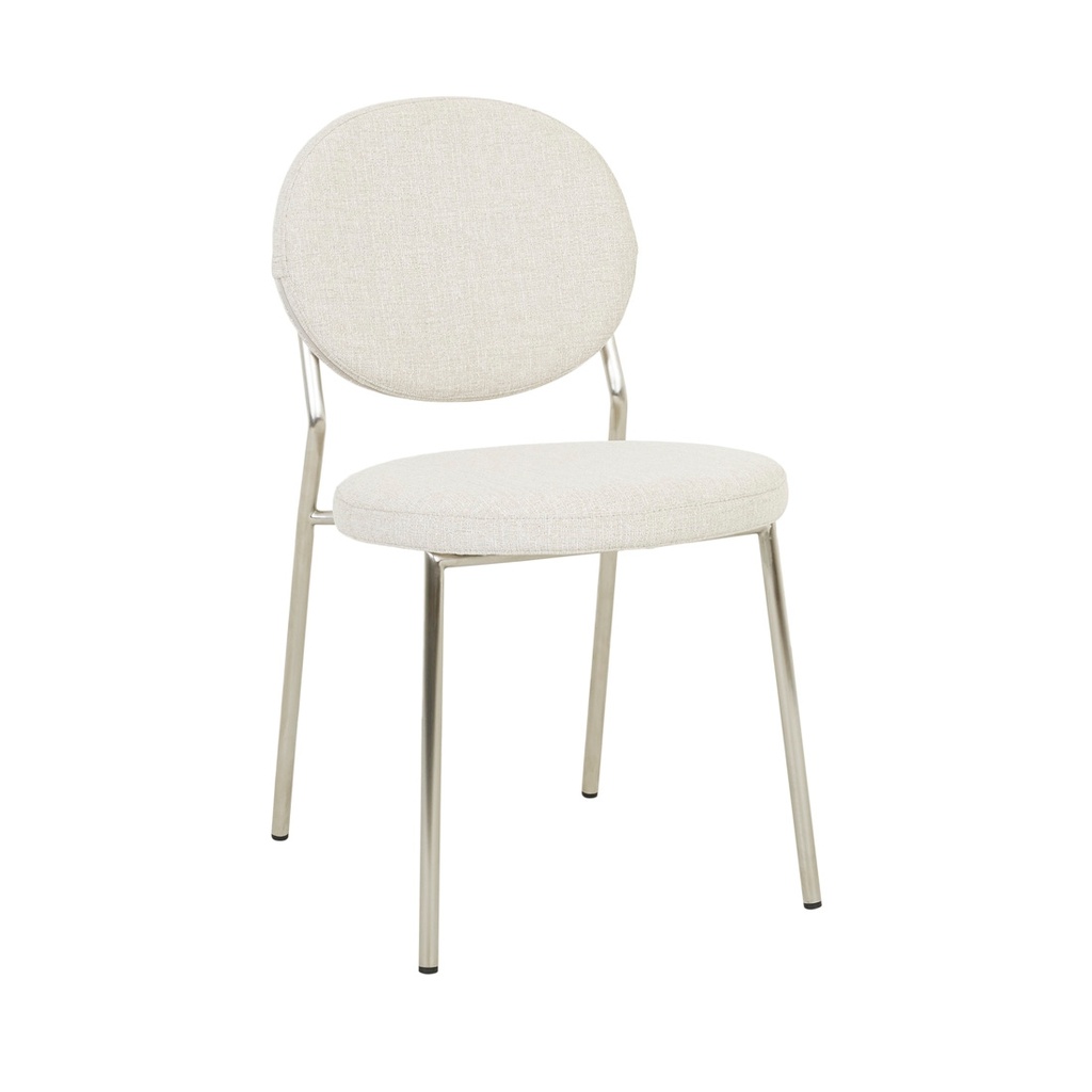 Laylah Loop Dining Chair - Sandcastle Tweed - Chrome