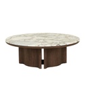 Leon Marble Coffee Table - Matt Ocean Marble - Tobacco Ash