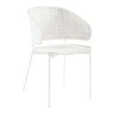 Lily Dining Armchair - White Rattan - White
