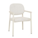 Lori Metal Frame Dining Armchair - Birch Boucle - Matt Bone