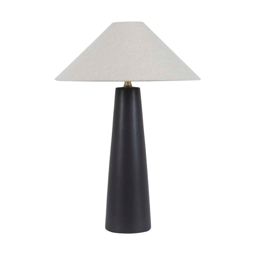 [LORNE-CANOPY-TABLE-LAMP-MATT-BLACK-OATMEAL-LAMP-LORNE-CPY-TBL-OATMEAL] Lorne Canopy Table Lamp - Matt Black - Oatmeal
