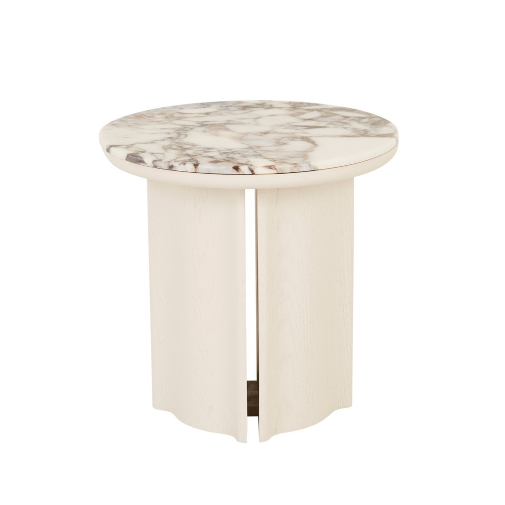 [LTO-LEON-MAR-X-PORCELAIN-MATT-OCEAN-MARBLE] Leon Marble Side Table - Porcelain - Matt Ocean Marble