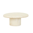 Lucia Curve Coffee Table - Faux Natural Travertine