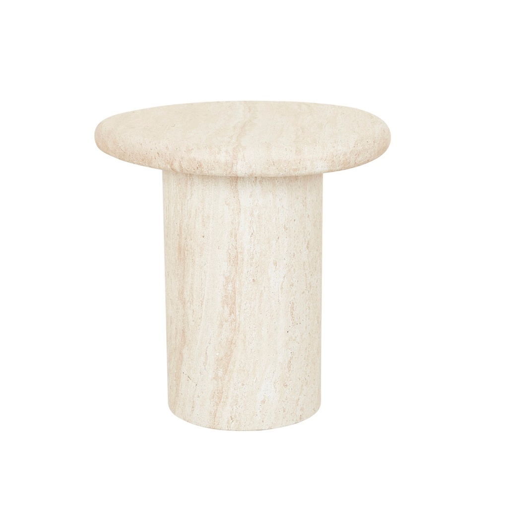 [LUCIA-CURVE-SIDE-TABLE-FAUX-NATURAL-TRAVERTINE-LTO-LUCIA-CRV] Lucia Curve Side Table - Faux Natural Travertine
