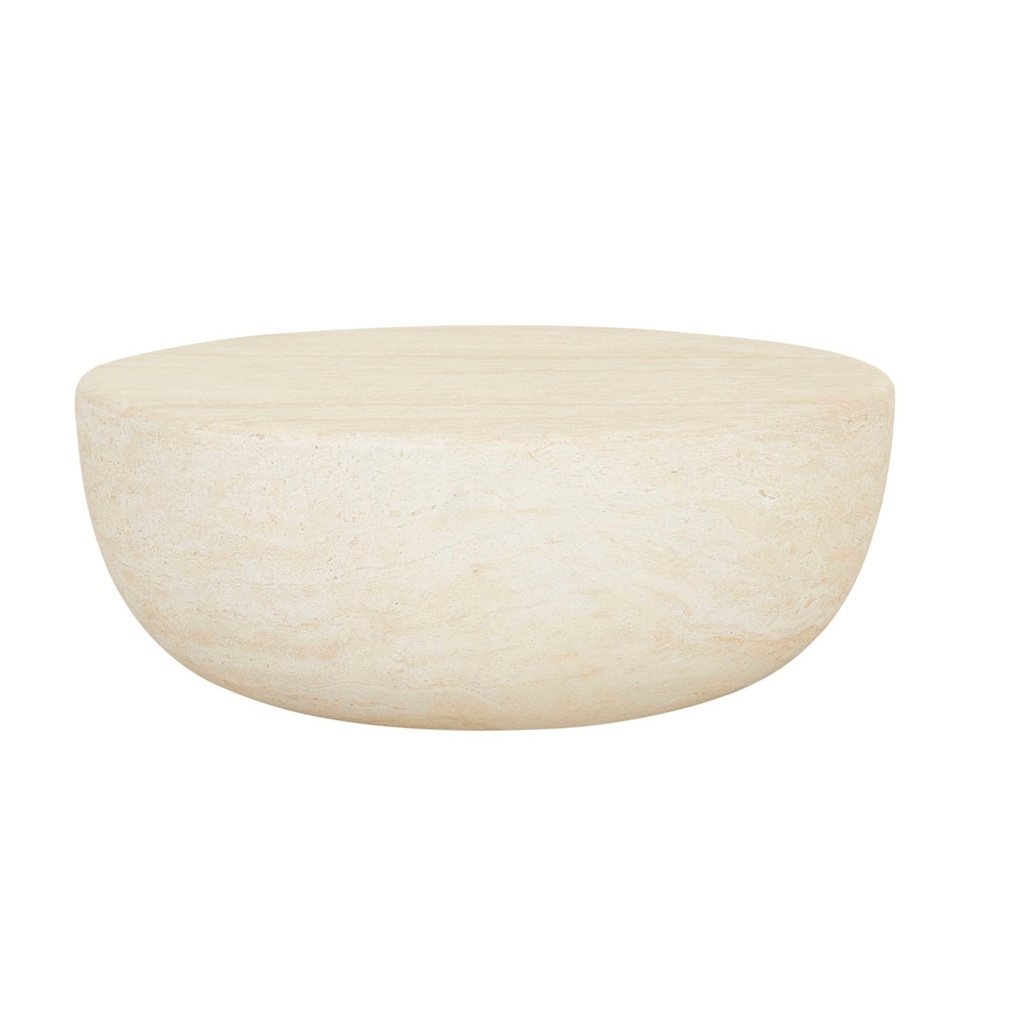 [LUCIA-SPHERE-COFFEE-TABLE-FAUX-NATURAL-TRAVERTINE-CTO-LUCIA-SPH] Lucia Sphere Coffee Table - Faux Natural Travertine